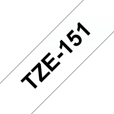 Brother TZ-151, průsvitná / černá 1 ks (24mm, lamin.) TZe151
