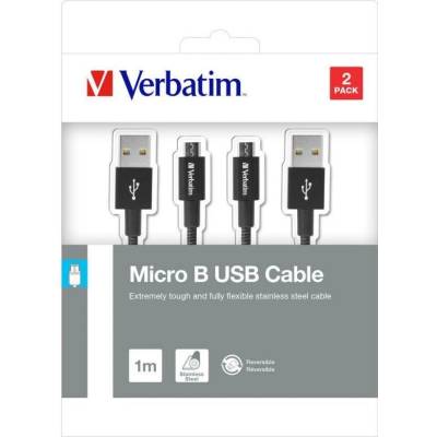 Verbatim 48874 USB/micro USB, 1m + 1m, černý, 2ks