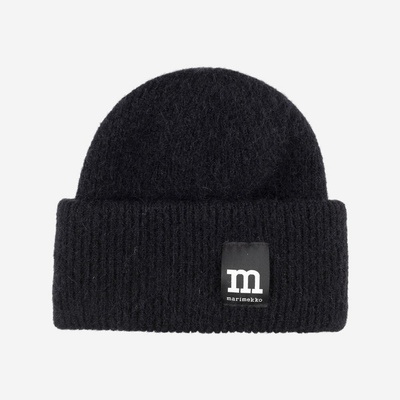 Marimekko čiapka Sumut mohér merino vlna čierna