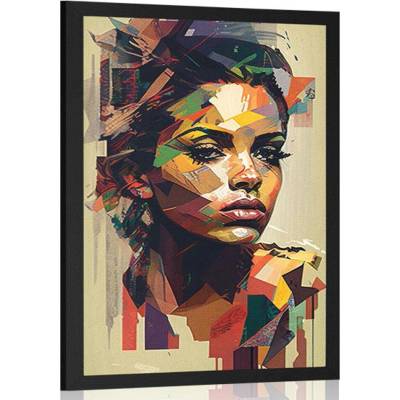 Plakát půvab ženy v patchwork designu - 30x45 no frame