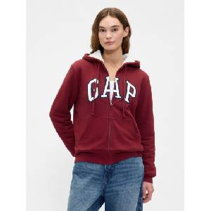GAP Топъл суитшърт Logo Sherpa GAP GAP | Cherven | ЖЕНИ | M