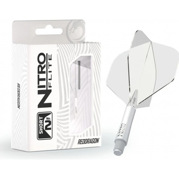 Red Dragon Nitro Flite - No2 - white & clear - short