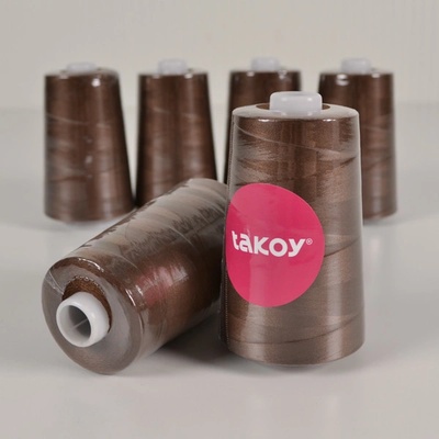 Takoy Overlock / coverlock polyesterová niť TKY 5000 farba hnedá