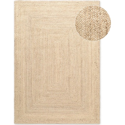 Hanse Home Двустранен ръчно изработен ютен килим в светло естествен цвят 80x150 cm Sharmila Natural White - Hanse Home (106222-80x150)