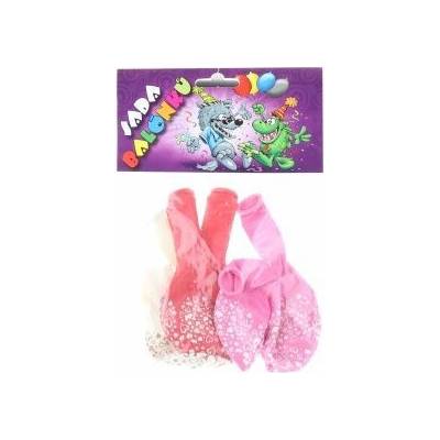 Lamps Balonky kulatý s potiskem srdce sada bílá růžová červe