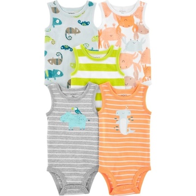 CARTER'S Body bez rukávů Stripes Animals kluk 5ks – Hledejceny.cz