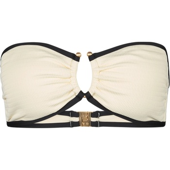 Seafolly Дамско бикини горнище Seafolly Women's Beach Bound Ring Front Bandeau Bikini top - Ecru - размер 32 (EU) (150-4244-0211)