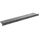 Lanberg Пач панел Lanberg PPS6-0024-B, 24x порта, 19", 0.5U, Cat. 6, Shielded, IDC T568A/T568B, черен (PPS6-0024-B)