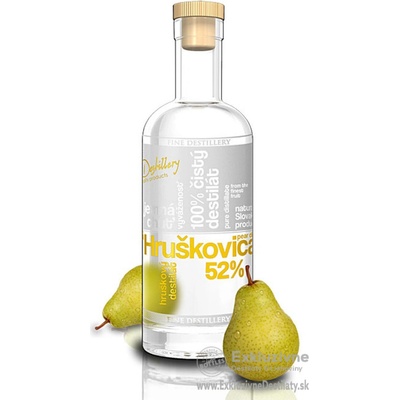 Fine Destillery Hruškovica 52% 0,5 l (čistá fľaša)