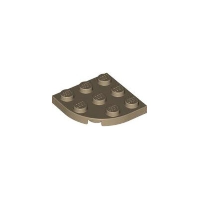 Lego 30357 Dark Tan Plate, Round Corner 3 x 3