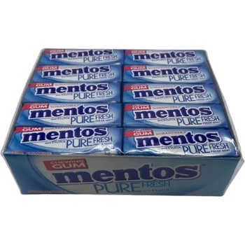 Mentos Pure Fresh дъвка без захар прясна мента с ксилитол картонена кутия 40 x 13, 5 g