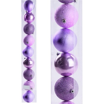 HOME Vianočné gule fialové 9 ks 6 cm