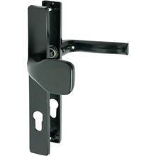 Klika AL, s koulí, rozměr štítku 239 x 32 mm, rozteč 90 mm, černá prášková barva vypalovaná, s otvorem pro stavební vložku, pár