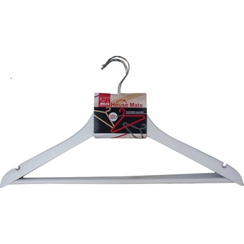 Image 1 of Horecano Закачалки за дрехи дървени - 3бр. БЕЛИ 44x1.2xh23cm (P66-WHITE) (011605)