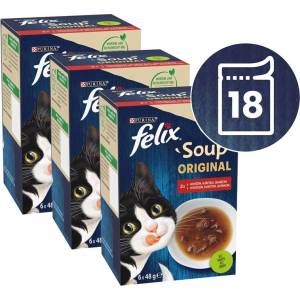 FELIX Soup Original с говеждо, пиле и агнешко 18 x 48 г