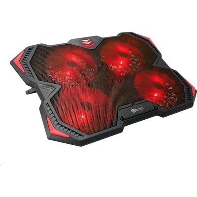 C-TECH chladiaca podložka pod NTB Zefyros (GCP-01R), casual gaming, 17, 3", červené podsvietenie, regulácia otáčok