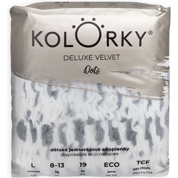 KOLORKY DELUXE VELVET Puntíky L 8-13 kg 19 ks