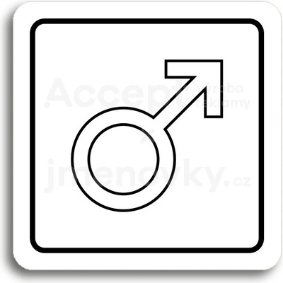 ACCEPT Piktogram WC muži V - bílá tabulka - černý tisk