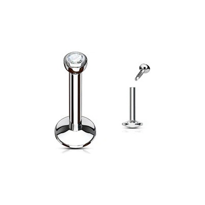 Šperky4U Piercing do brady 1,2 x 6 mm čirá barva LB1008-1206C