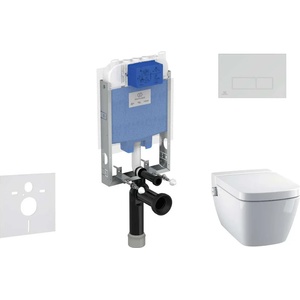 Ideal Standard ProSys - Комплект за стенен монтаж, душ тоалетни и седалки TECEone, бутони Oleas M2, Rimless, SoftClose, бял ProSys80M SP127 (ProSys80M SP127)