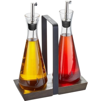 Gefu (Германия) Комплект за олио и оцет gefu x-plosion с дървена стойка (gefu 34656)