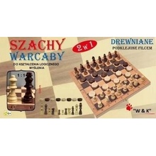 Set W&K Šachy, warcaby 2v1 dřevěný