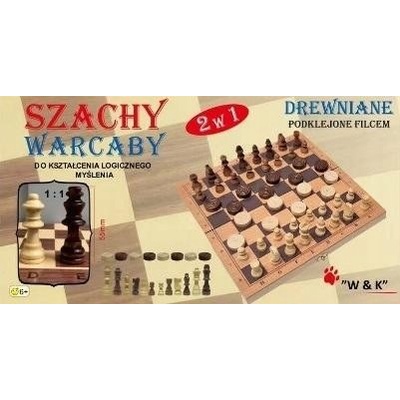 Set W&K Šachy, warcaby 2v1 dřevěný