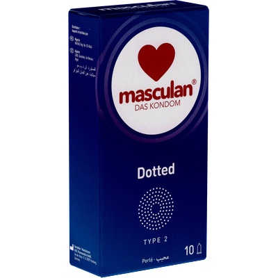Masculan Single: Typ 2 dotted condoms, 10 pcs