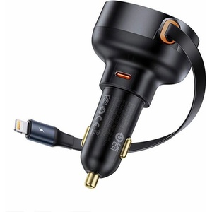 Baseus Зарядно устройство за кола Baseus Enjoyment Pro, 55W, С Lightning кабел, Черен - 40495