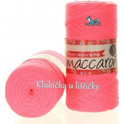 Maccaroni Neon Macrame růžová 002