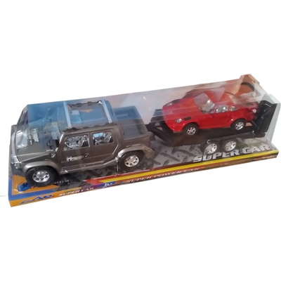 Джип с ремарке и спортна кола