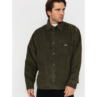 Obey Buckley Corduroy Woven (black olive faded wash)