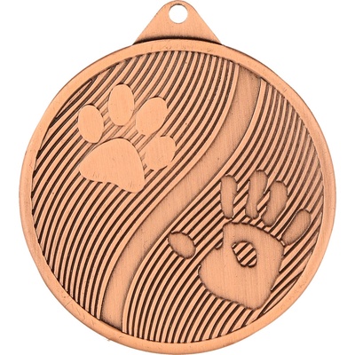 Designová kovová medaile Zvířecí tlapky Bronz 5 cm