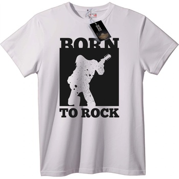 NOONEBRAND Тениска Роден да свири рок - XL, White
