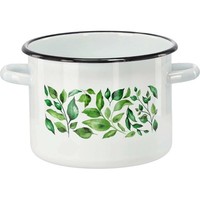 marka niezdefiniowana Emailový hrnec 4,5 l 20 cm bílý Fikus *9204