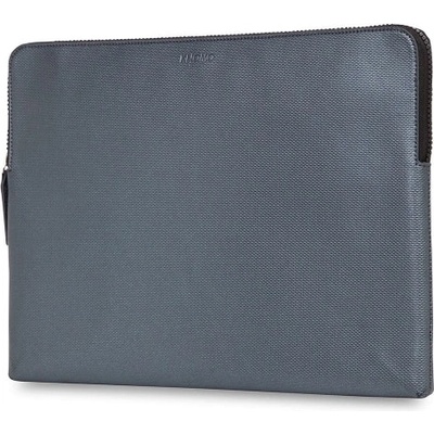 Knomo Луксозен кожен калъф с цип за преносими компютри до 16 инча - Knomo Laptop Leather Embossed Sleeve 16 (сребрист) (14-208-SIL)