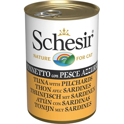 Schesir 6х140г Schesir, консервирана храна за котки - риба тон със сардини
