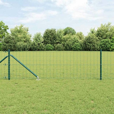 vidaXL Evropský plot se hroty 10 x 0,8 m Ocel potažená PVC Zelená