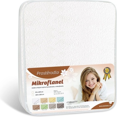 Bellatex prostěradlo mikroflanel bílé 180x200