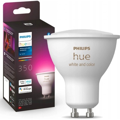 Philips Hue 8719514339880 LED žárovka 1x5W GU10 350lm 2000-6500K Bluetooth, stmívatelná, White and Color Ambiance, bílá