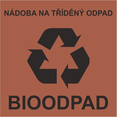 Nádoba na tříděný odpad - bioodpad samolepící vinylová fólie 100 x 100 mm – Zboží Dáma