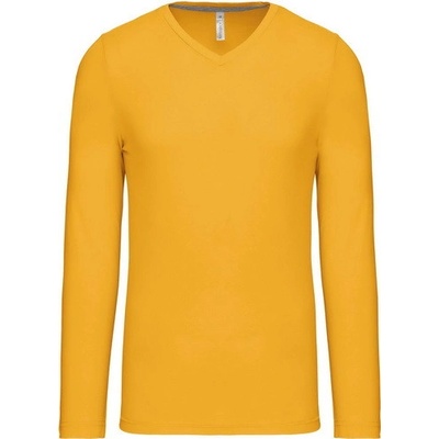 Kariban VINTAGE V-NECK K358 pánské tričko s dlouhým rukávem yellow
