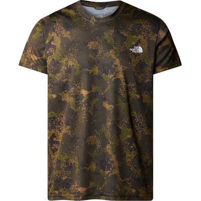 The North Face Мъжка тениска m reaxion amp crew print forest olive moss camo - s (nf0a8874wjo)