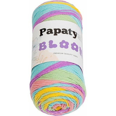 BELLATEX Priadza Papatya Bloom 100 g, 06 žltá, fialová, tyrkysová
