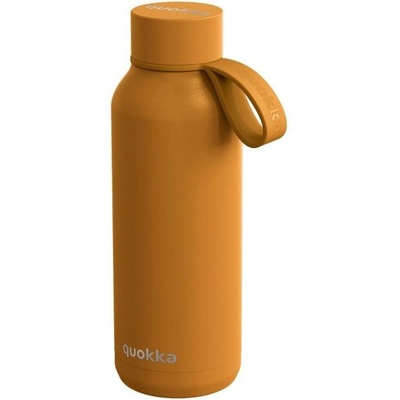 Quokka Solid Nerezová fľaša termoska s pútkom Mustard 510 ml