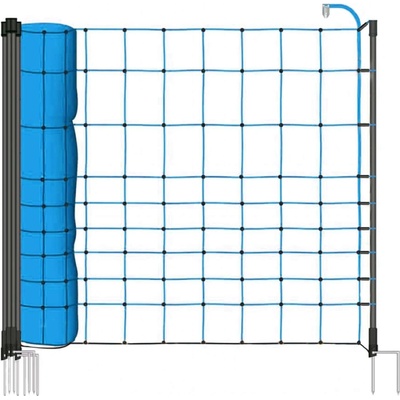Modrá vodivá síť STANDARD pro elektrický ohradník proti vlkům, výška 120 cm, 50 m, dvojitý hrot