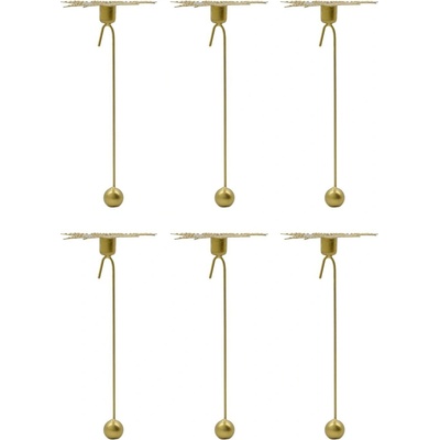House Doctor Závěsný svícen na stromeček Star Antique Brass set 6 ks, zlatá barva, kov
