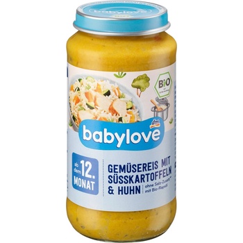 Babylove Bio karotka rýže batáty & kuřecí maso 250 g