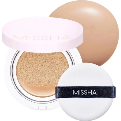 Missha - Magic Cushion Cover Lasting SPF50+/PA+++ - Hydratačný a rozjasňujúci make-up v hubke s ochranným filtrom 23 Natural Medium Beige 15 g