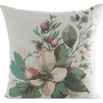 Takoy LEN so štruktúrou ľanu s potlačou jemných kvetov-HF-469934 45 x 45 cm